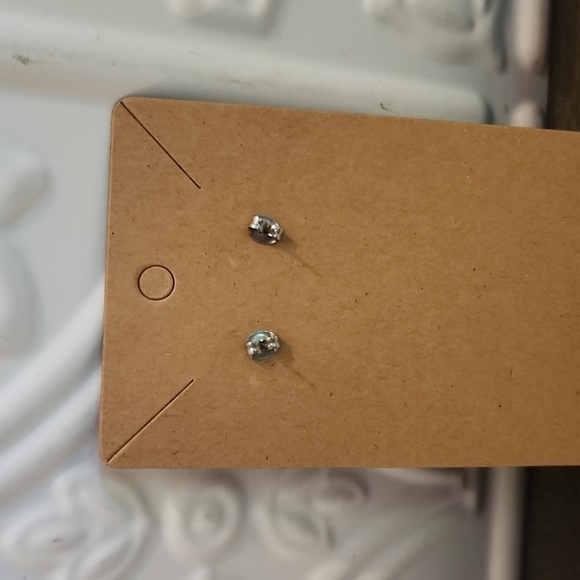 3 for $15-Red Teardrop Shaped Studded Earrings - Picture 4 of 4